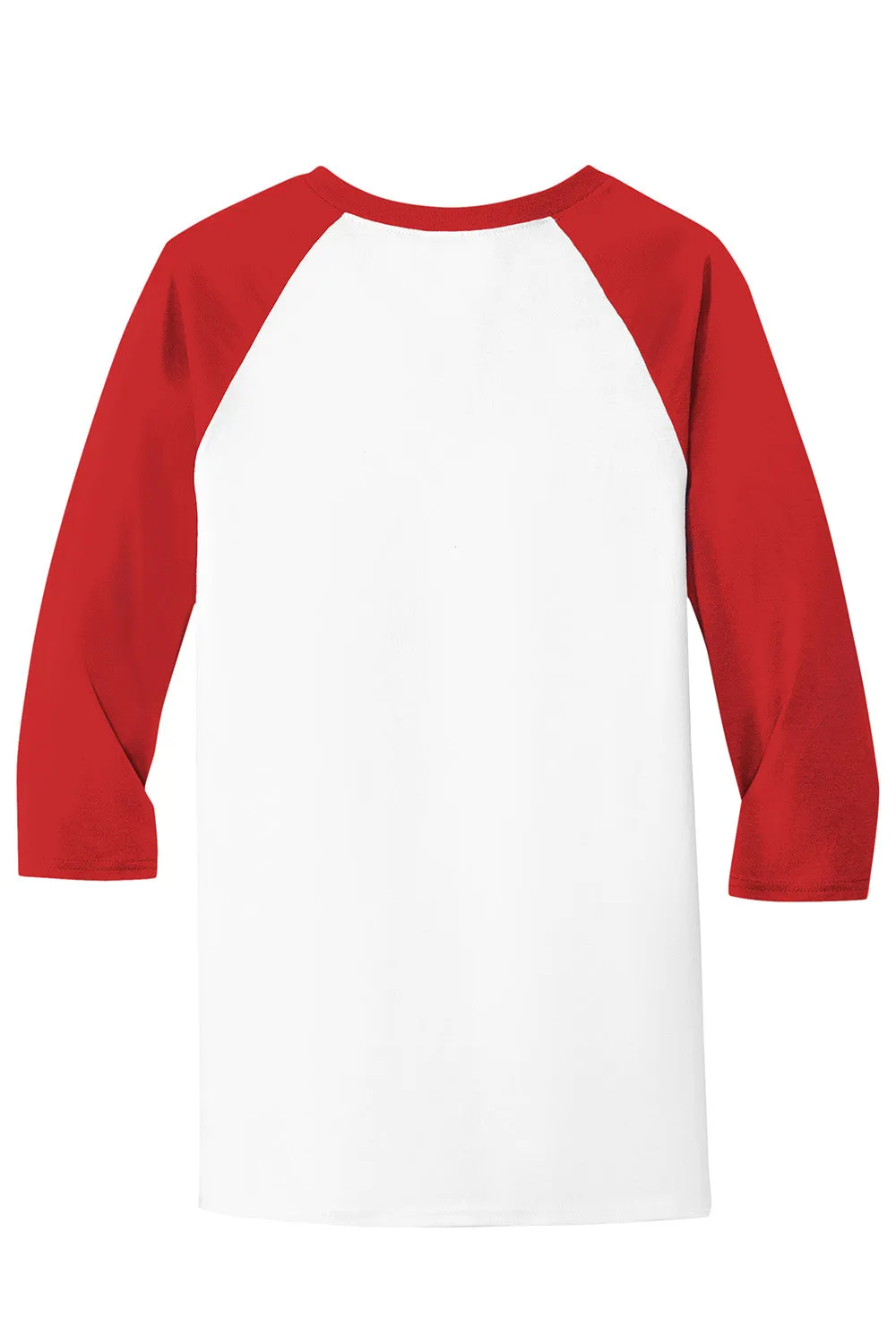 Gildan Mens 3/4 Sleeve Crewneck T-Shirt - White/Red