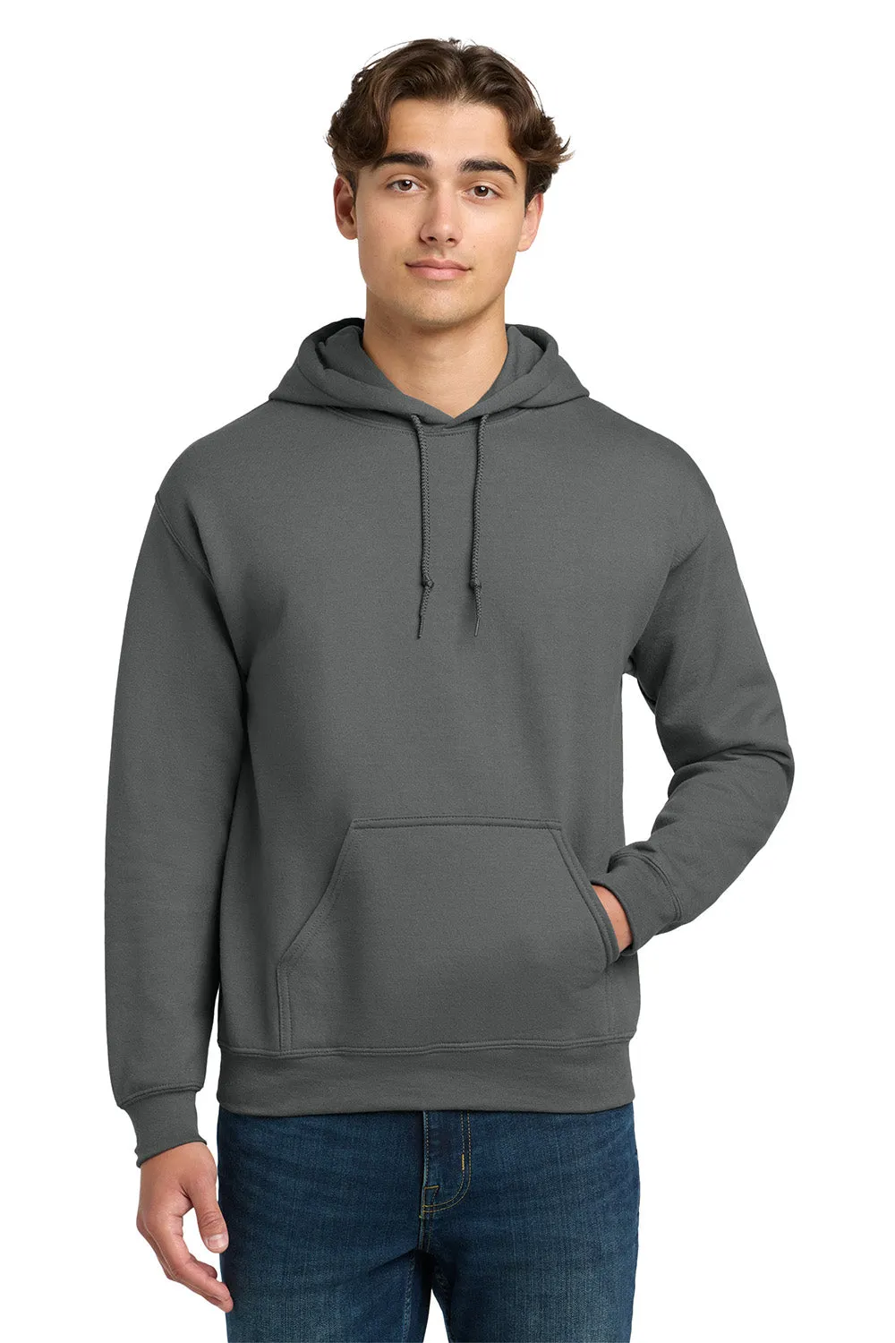 Gildan Mens DryBlend Moisture Wicking Hooded Sweatshirt Hoodie w/ Pouch Pocket - Charcoal Grey