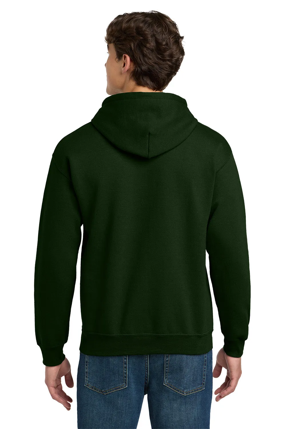 Gildan Mens DryBlend Moisture Wicking Hooded Sweatshirt Hoodie w/ Pouch Pocket - Forest Green