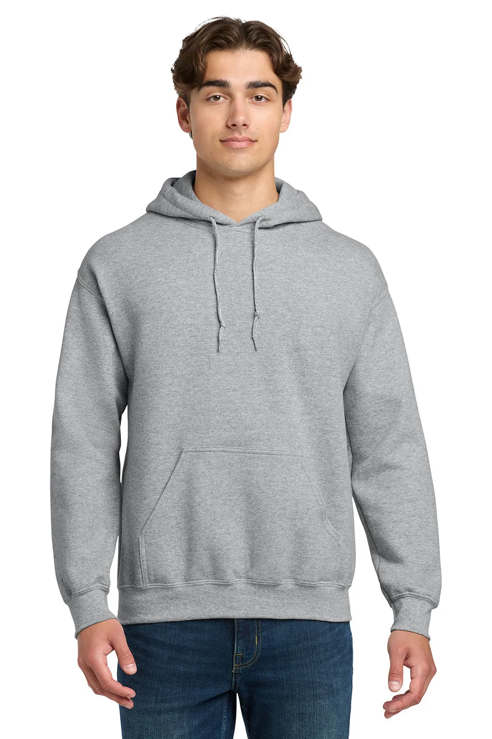Gildan Mens DryBlend Moisture Wicking Hooded Sweatshirt Hoodie w/ Pouch Pocket - Sport Grey
