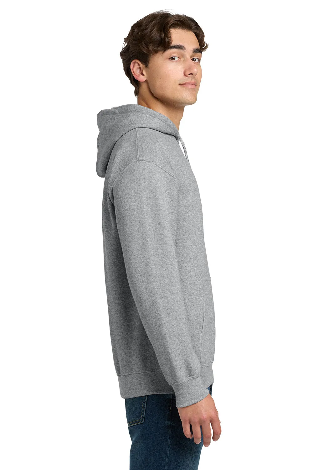 Gildan Mens DryBlend Moisture Wicking Hooded Sweatshirt Hoodie w/ Pouch Pocket - Sport Grey