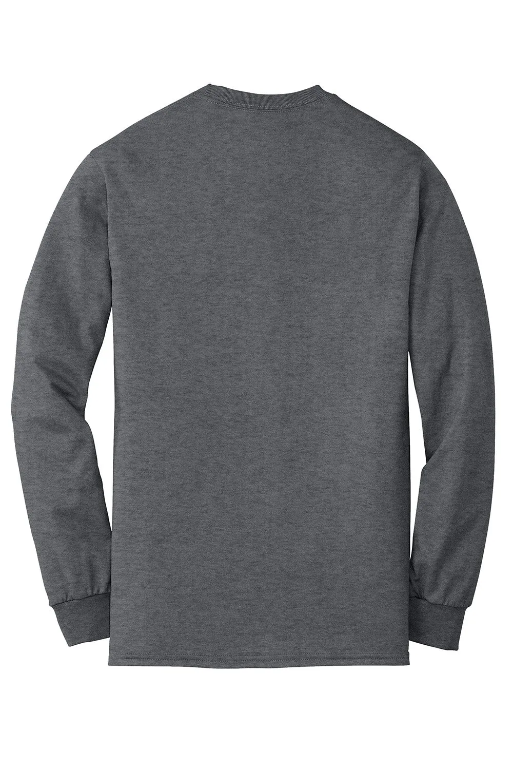Gildan Mens DryBlend Moisture Wicking Long Sleeve Crewneck T-Shirt - Heather Dark Grey