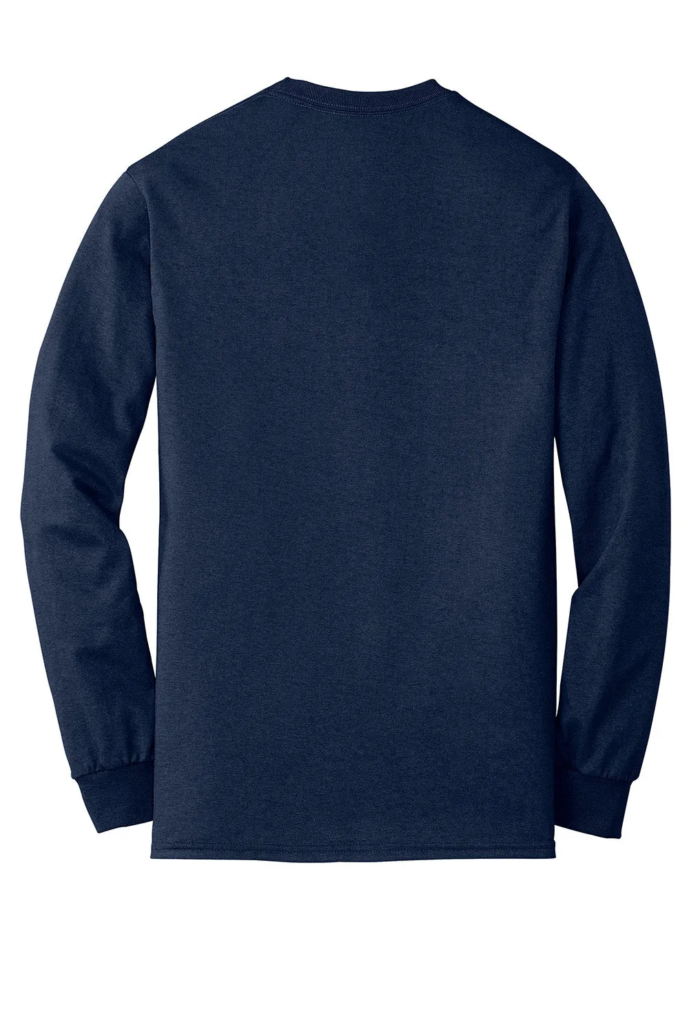 Gildan Mens DryBlend Moisture Wicking Long Sleeve Crewneck T-Shirt - Navy Blue