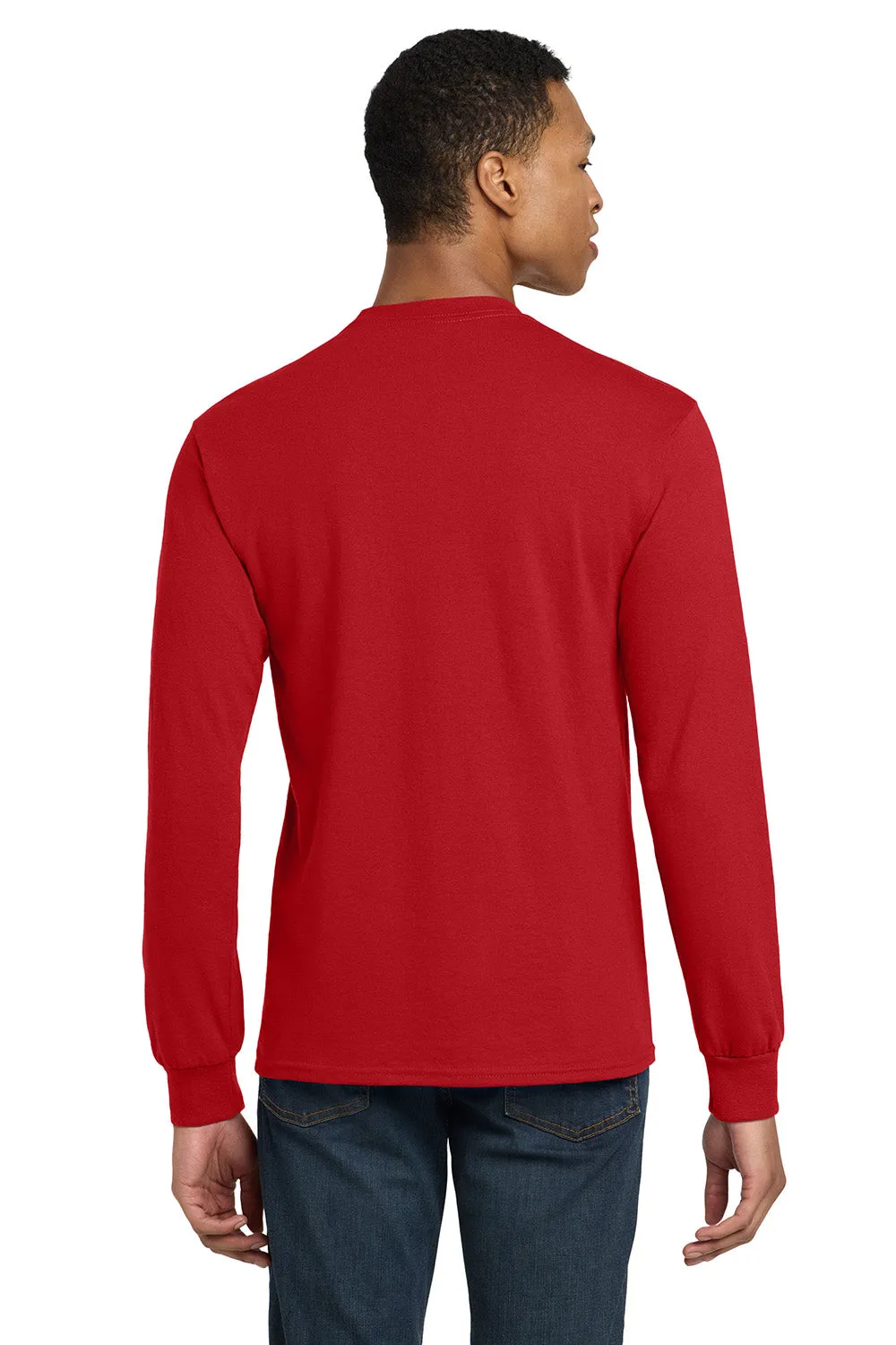 Gildan Mens DryBlend Moisture Wicking Long Sleeve Crewneck T-Shirt - Red