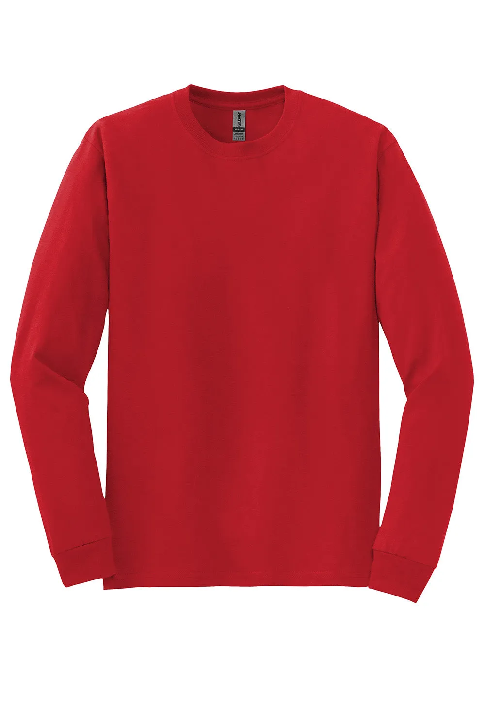 Gildan Mens DryBlend Moisture Wicking Long Sleeve Crewneck T-Shirt - Red
