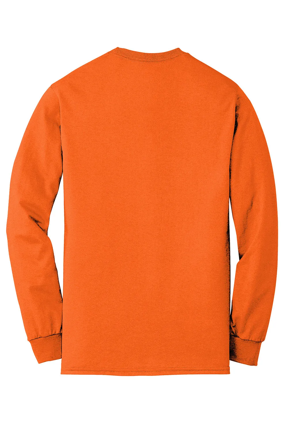 Gildan Mens DryBlend Moisture Wicking Long Sleeve Crewneck T-Shirt - Safety Orange