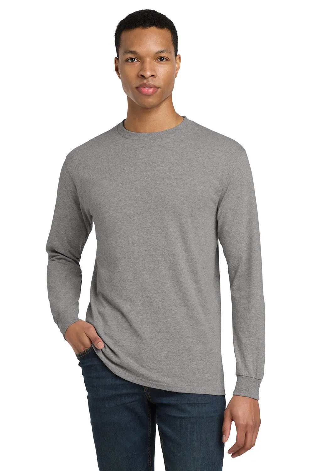 Gildan Mens DryBlend Moisture Wicking Long Sleeve Crewneck T-Shirt - Sport Grey