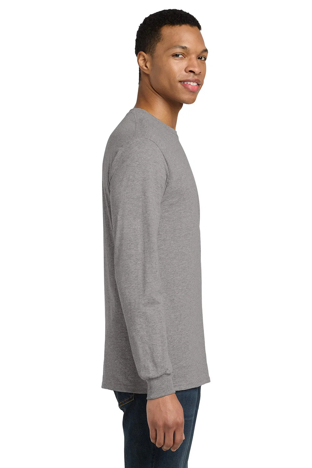 Gildan Mens DryBlend Moisture Wicking Long Sleeve Crewneck T-Shirt - Sport Grey