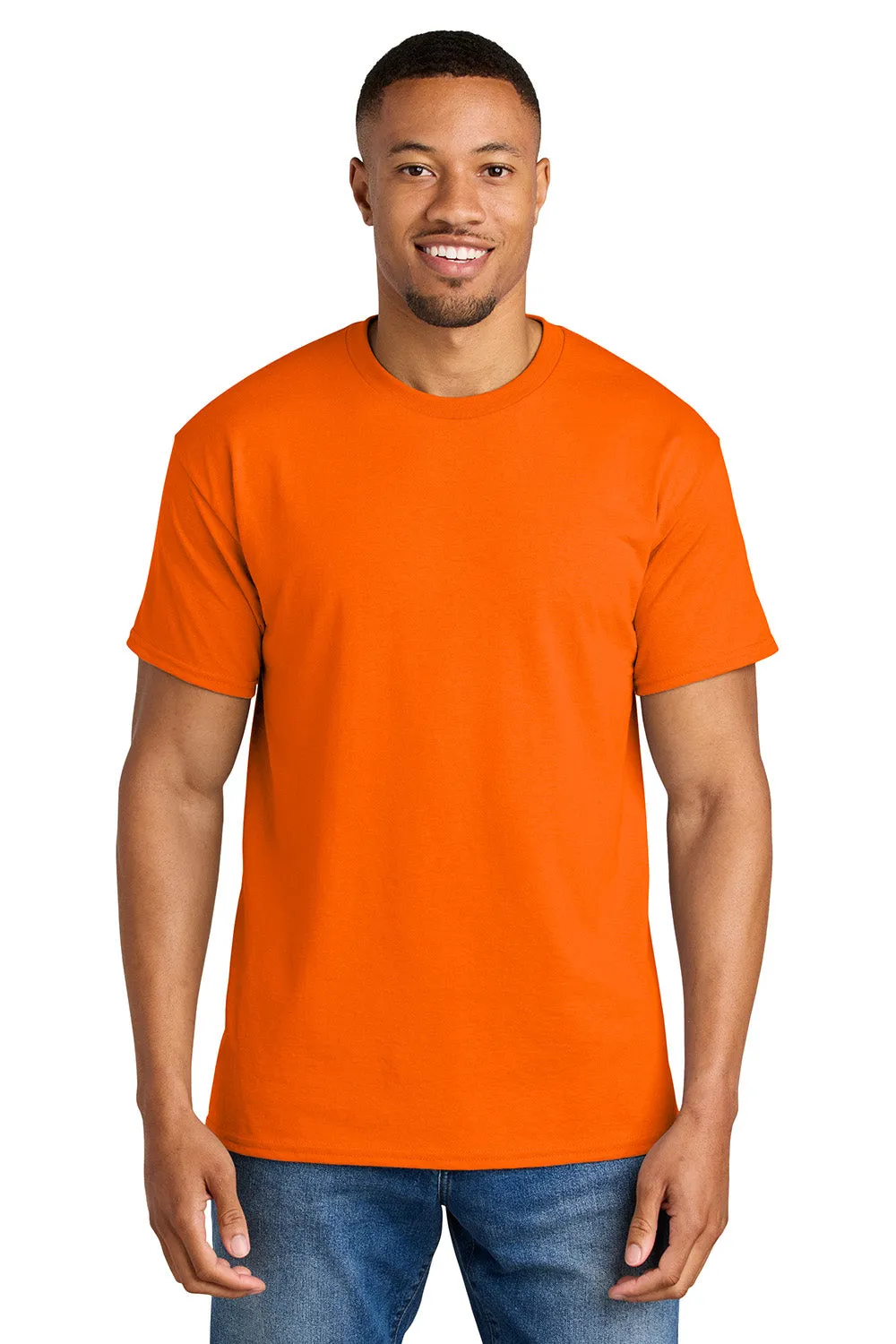 Gildan Mens DryBlend Moisture Wicking Short Sleeve Crewneck T-Shirt - Safety Orange