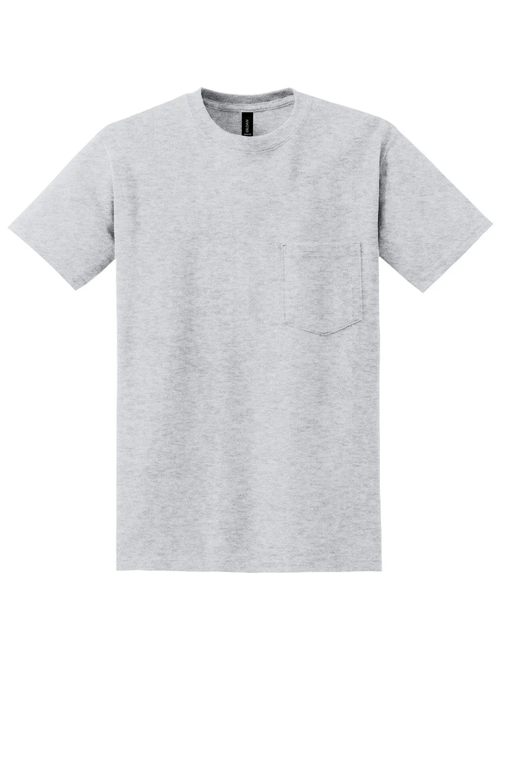 Gildan Mens DryBlend Moisture Wicking Short Sleeve Crewneck T-Shirt w/ Pocket - Ash Grey
