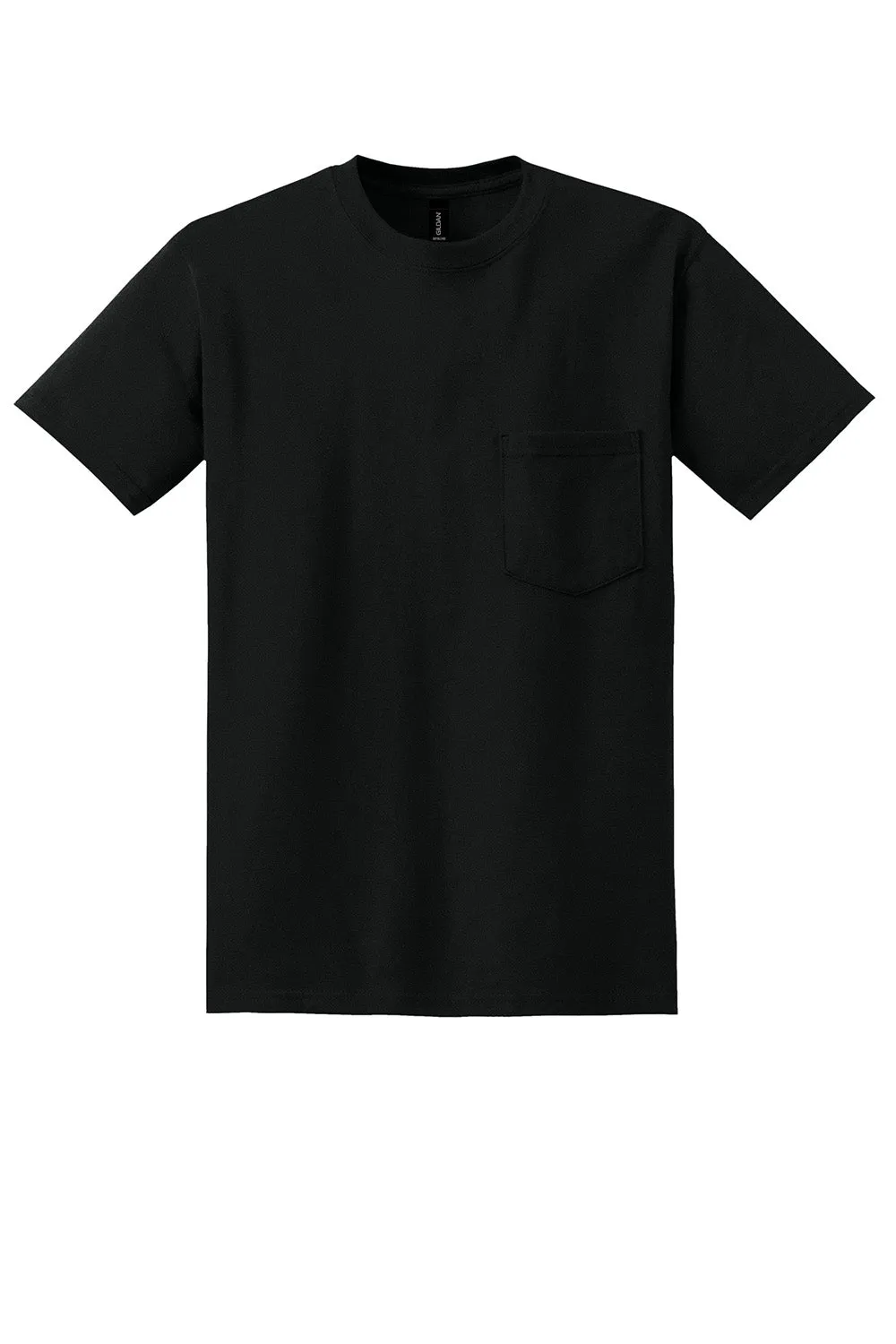 Gildan Mens DryBlend Moisture Wicking Short Sleeve Crewneck T-Shirt w/ Pocket - Black