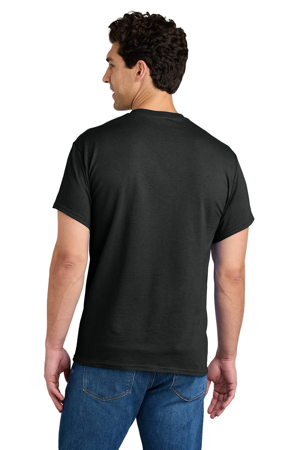 Gildan Mens DryBlend Moisture Wicking Short Sleeve Crewneck T-Shirt w/ Pocket - Black