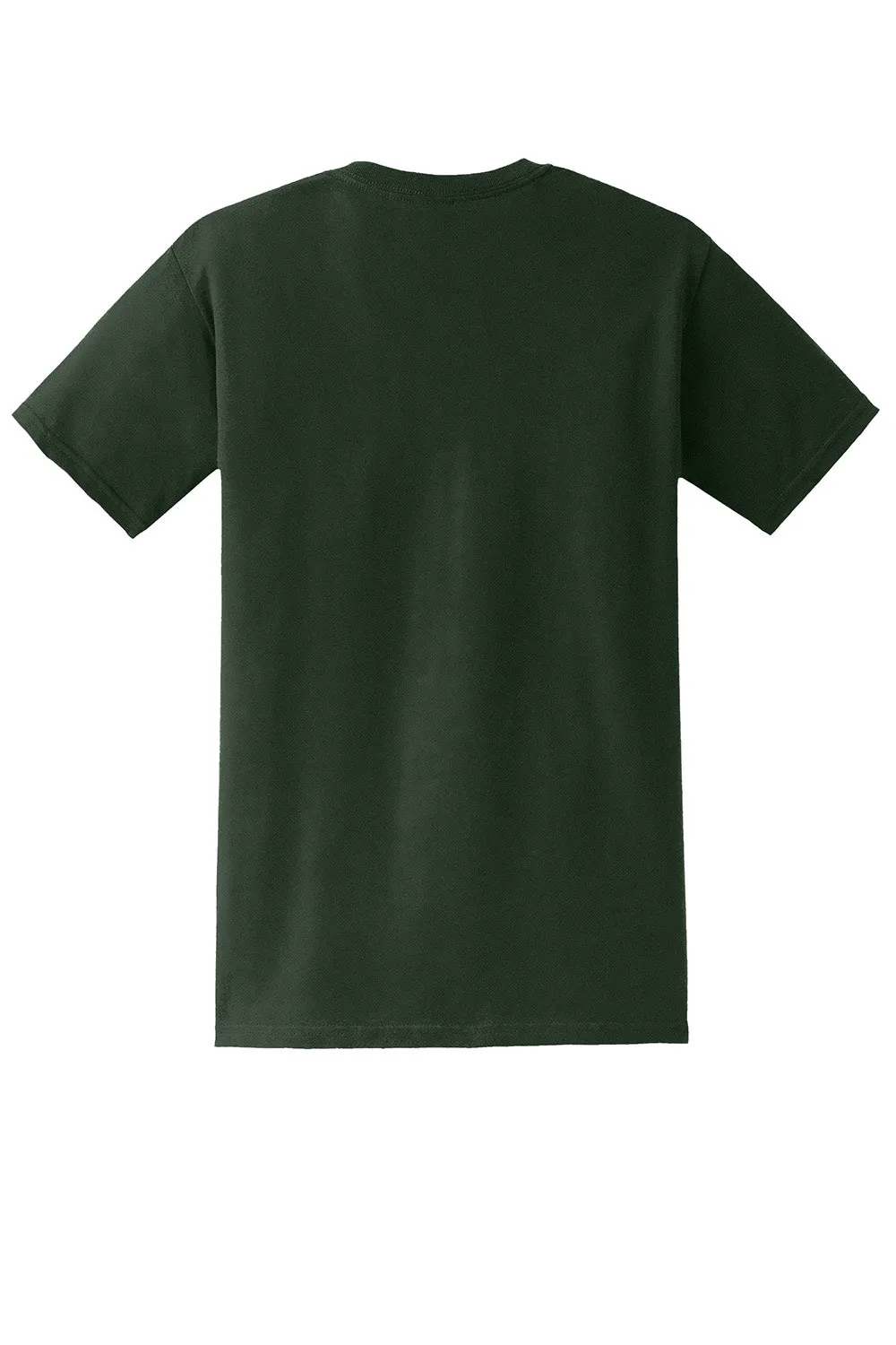Gildan Mens DryBlend Moisture Wicking Short Sleeve Crewneck T-Shirt w/ Pocket - Forest Green