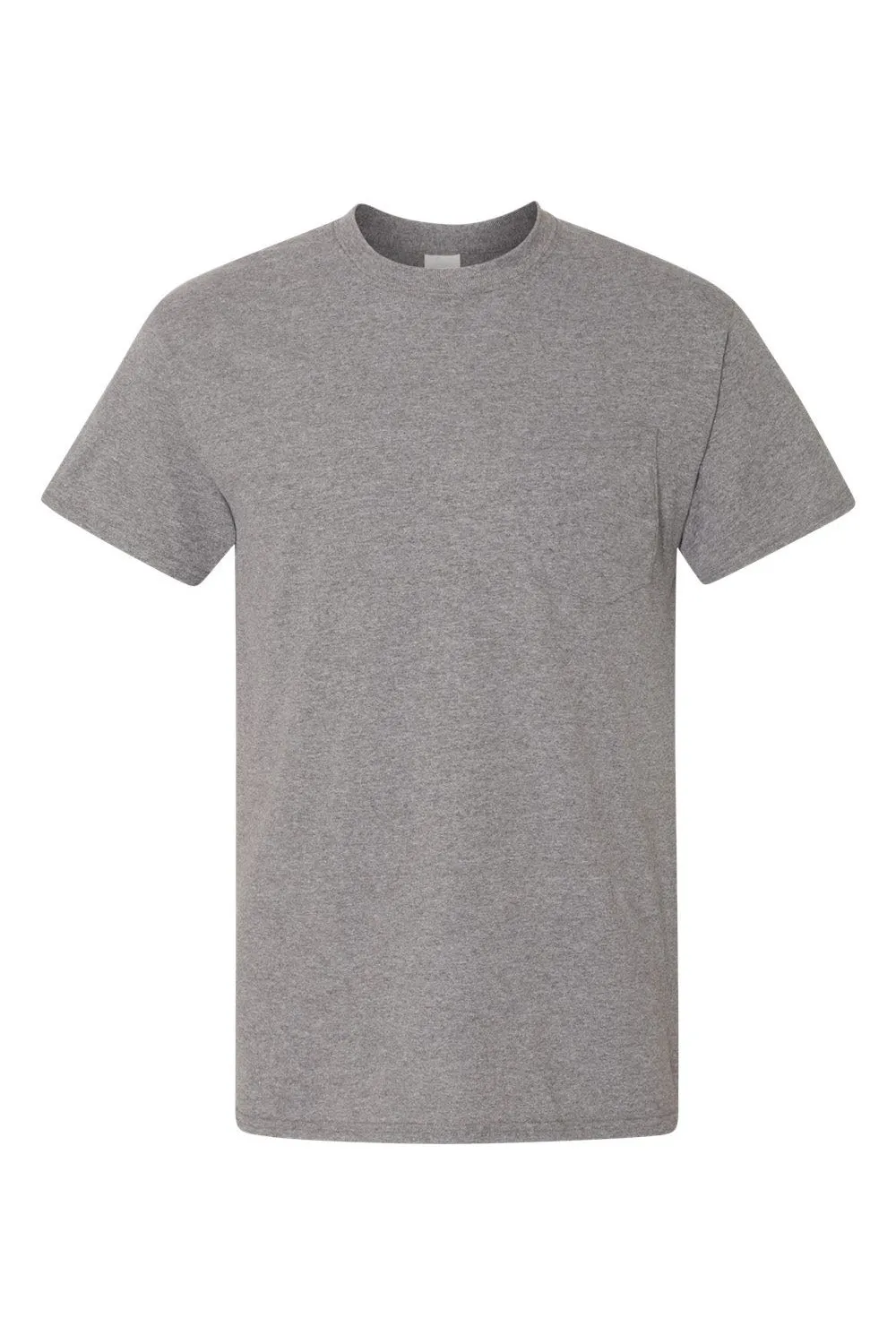 Gildan Mens DryBlend Moisture Wicking Short Sleeve Crewneck T-Shirt w/ Pocket - Heather Graphite Grey