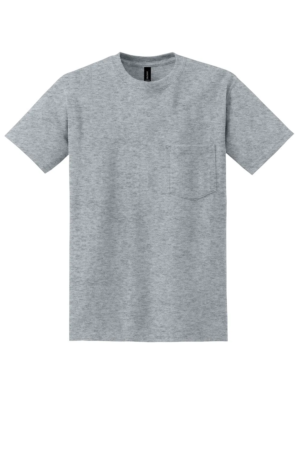 Gildan Mens DryBlend Moisture Wicking Short Sleeve Crewneck T-Shirt w/ Pocket - Sport Grey