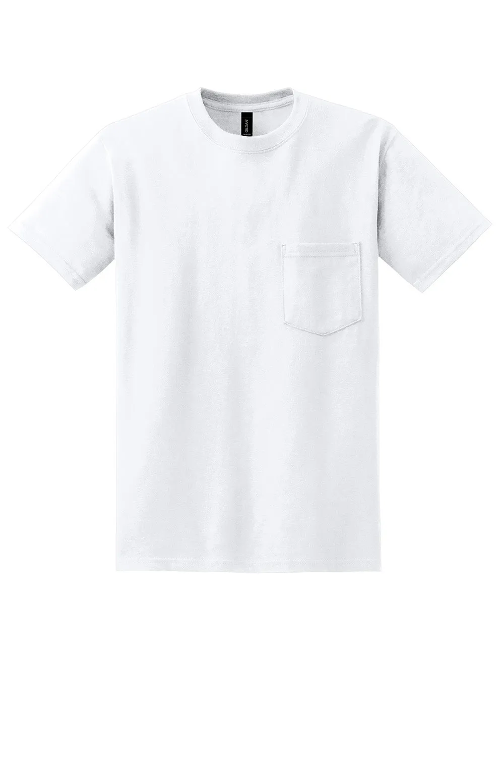 Gildan Mens DryBlend Moisture Wicking Short Sleeve Crewneck T-Shirt w/ Pocket - White