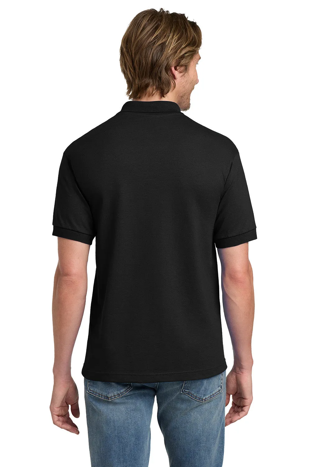 Gildan Mens DryBlend Moisture Wicking Short Sleeve Polo Shirt - Black
