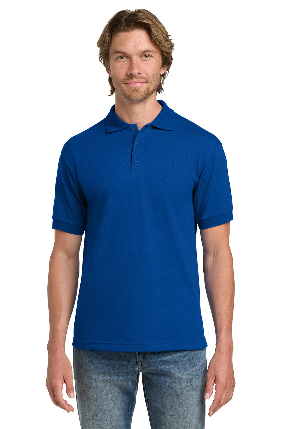 Gildan Mens DryBlend Moisture Wicking Short Sleeve Polo Shirt - Royal Blue