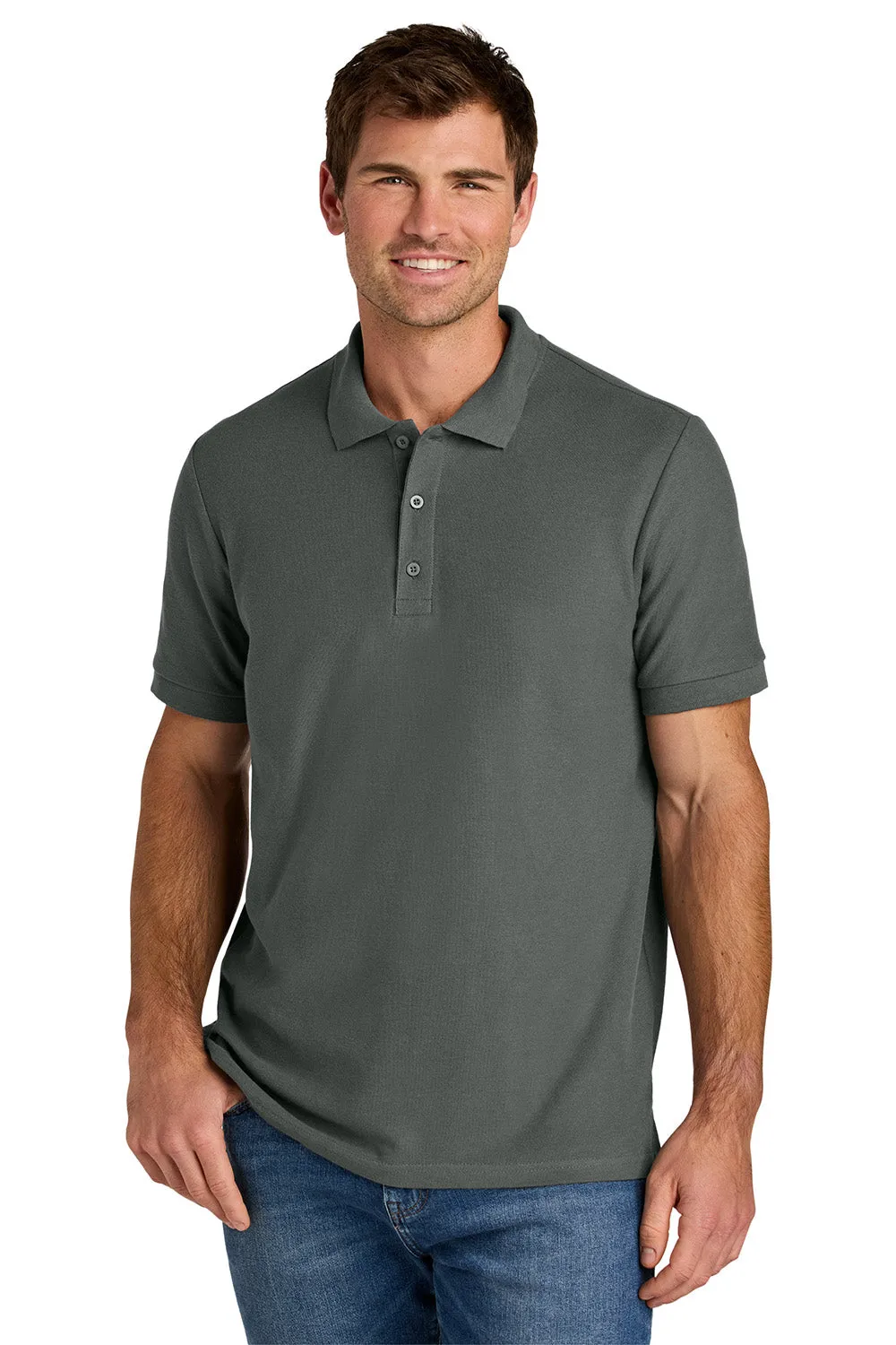 Gildan Mens Hammer Pique Short Sleeve Polo Shirt - Charcoal Grey