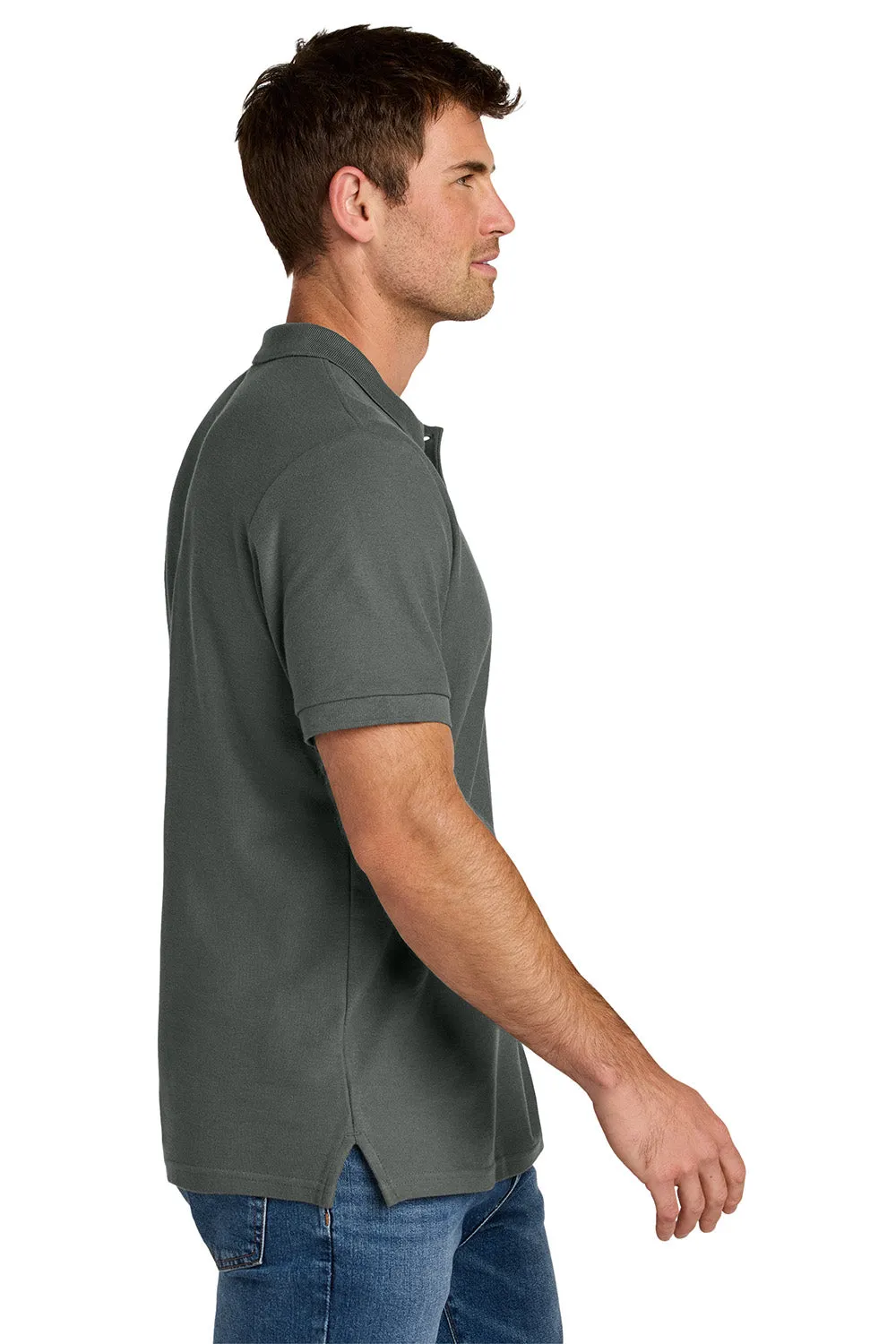 Gildan Mens Hammer Pique Short Sleeve Polo Shirt - Charcoal Grey