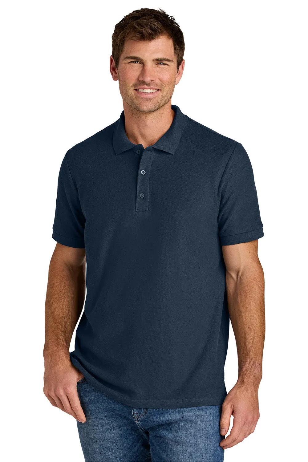 Gildan Mens Hammer Pique Short Sleeve Polo Shirt - Navy Blue
