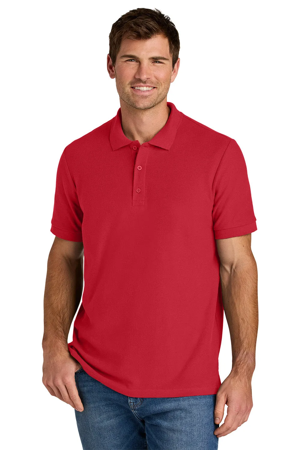 Gildan Mens Hammer Pique Short Sleeve Polo Shirt - Red