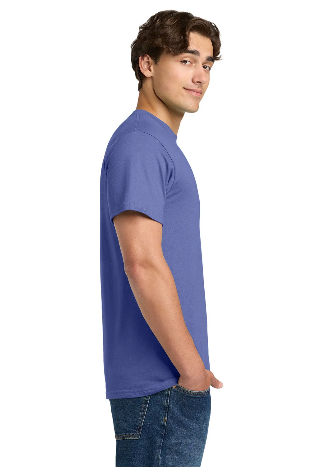 Gildan Mens Hammer Short Sleeve Crewneck T-Shirt - Flo Blue - Closeout