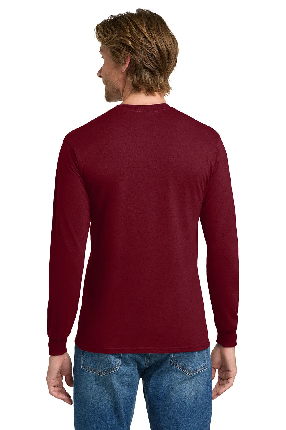 Gildan Mens Long Sleeve Crewneck T-Shirt - Cardinal Red