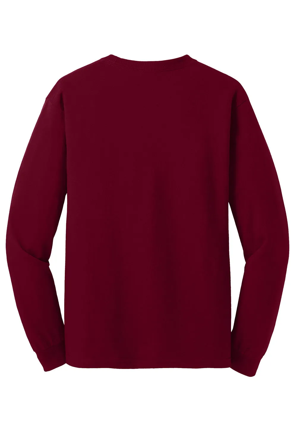 Gildan Mens Long Sleeve Crewneck T-Shirt - Garnet Red