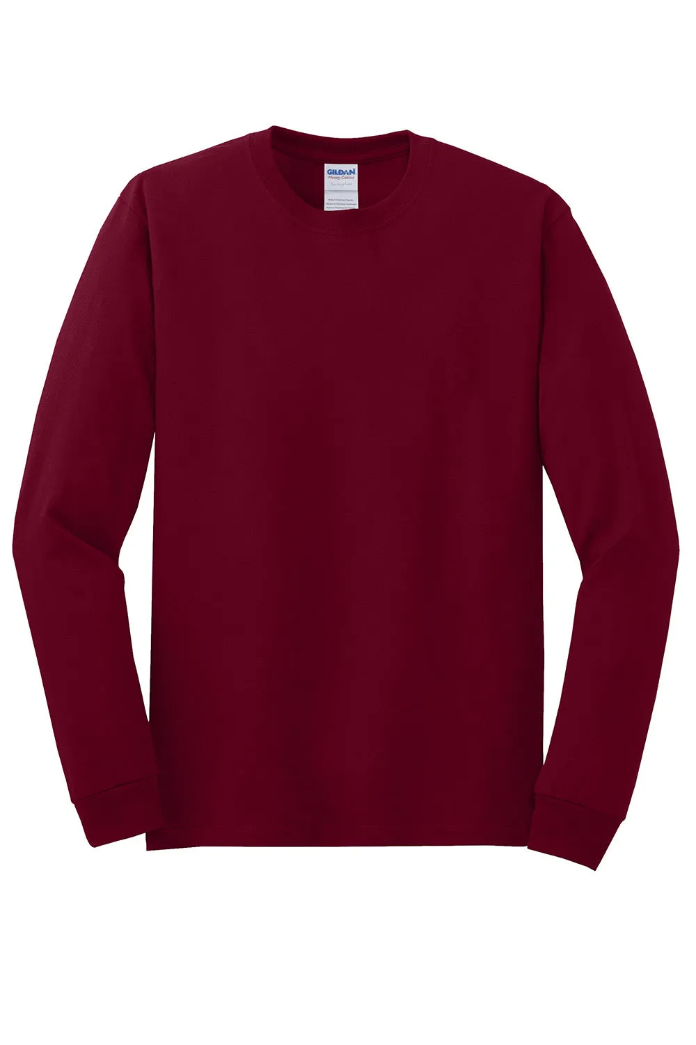Gildan Mens Long Sleeve Crewneck T-Shirt - Garnet Red