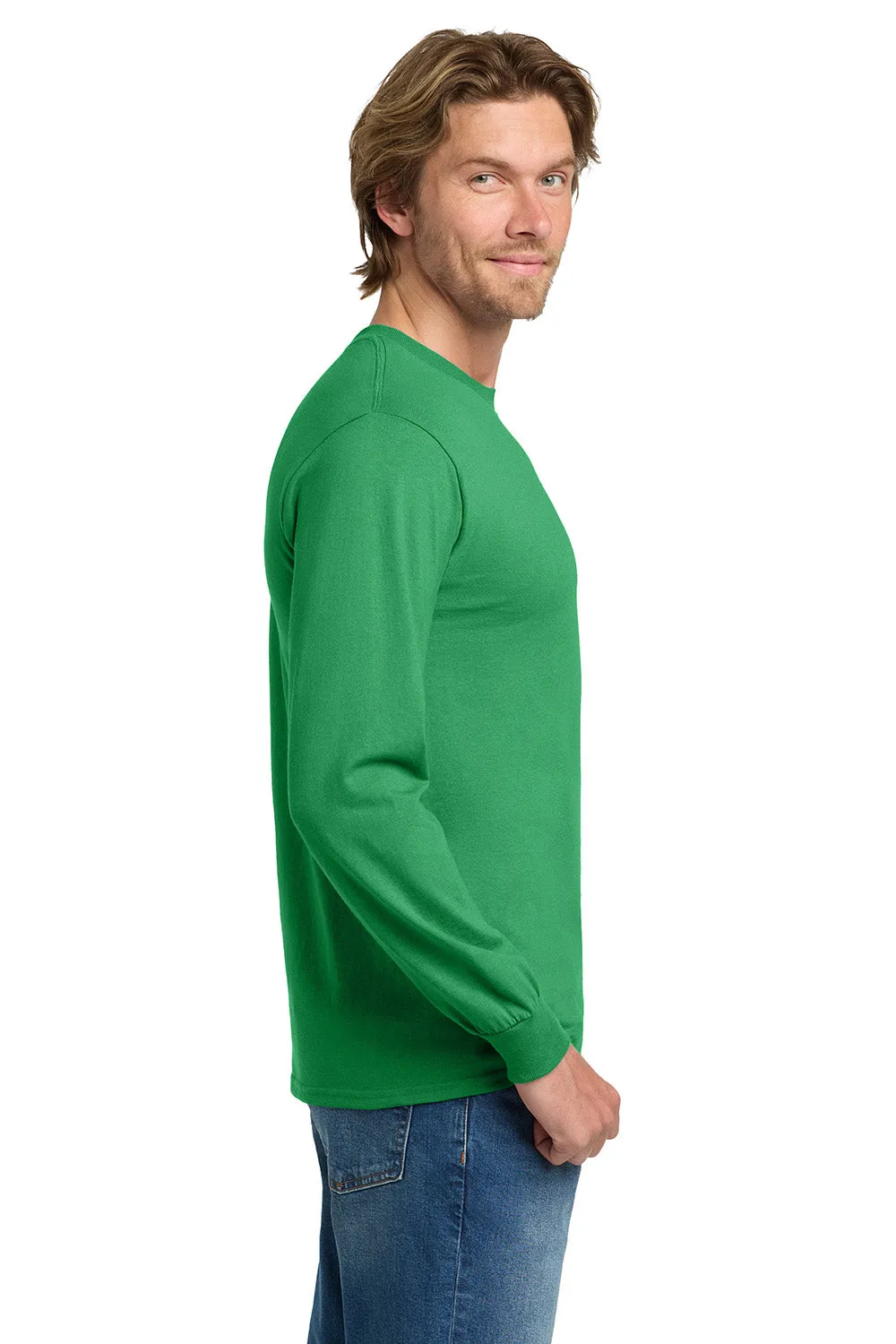 Gildan Mens Long Sleeve Crewneck T-Shirt - Irish Green