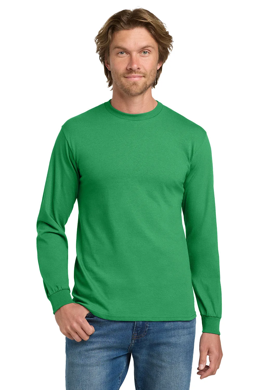 Gildan Mens Long Sleeve Crewneck T-Shirt - Irish Green