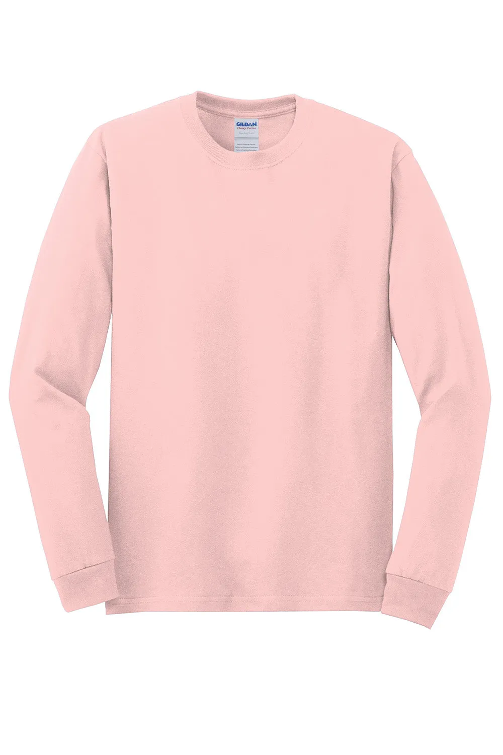 Gildan Mens Long Sleeve Crewneck T-Shirt - Light Pink