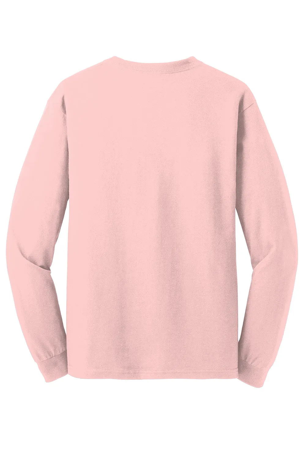 Gildan Mens Long Sleeve Crewneck T-Shirt - Light Pink