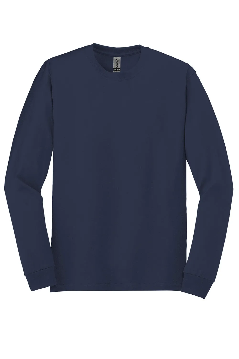Gildan Mens Long Sleeve Crewneck T-Shirt - Navy Blue