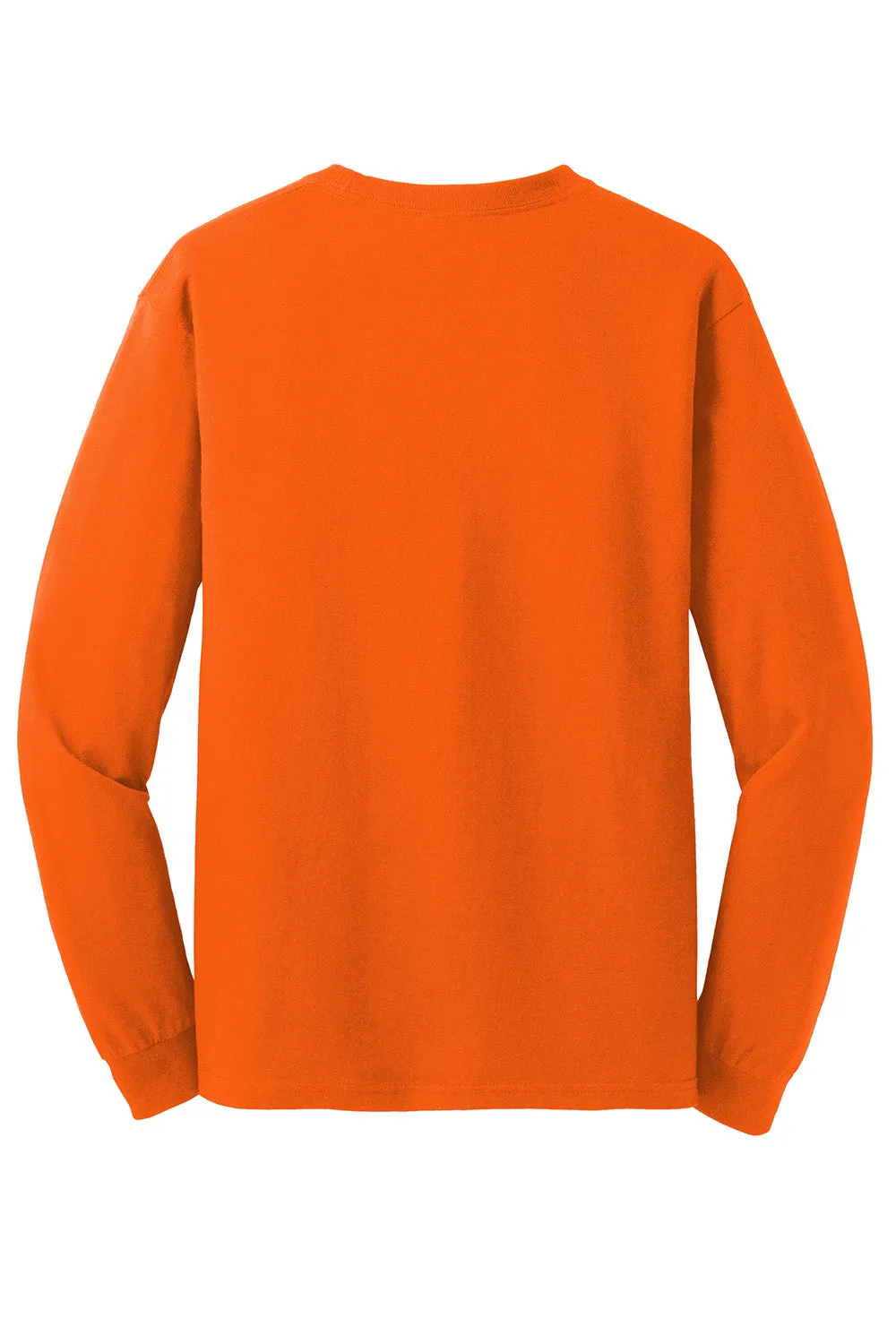 Gildan Mens Long Sleeve Crewneck T-Shirt - Orange