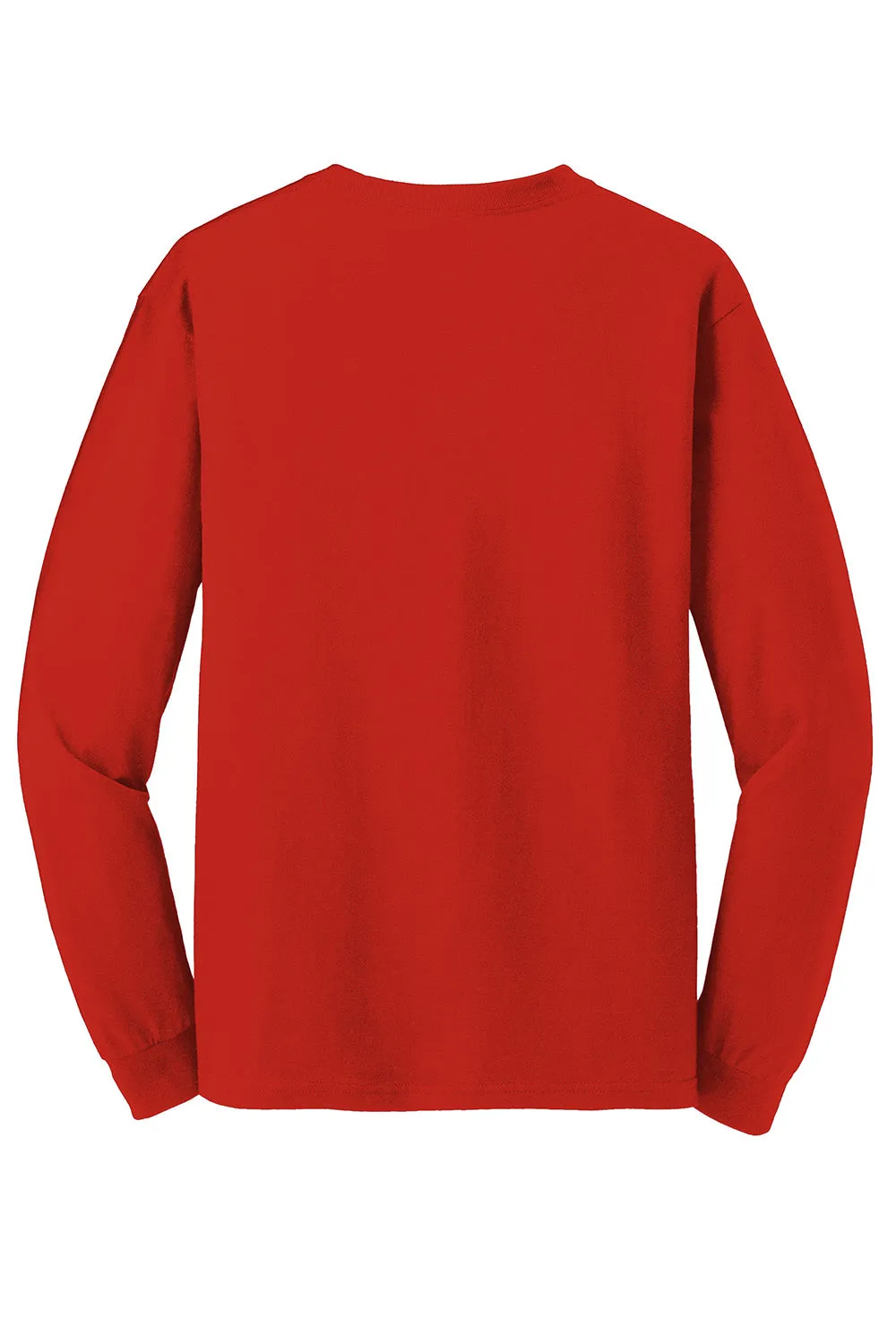 Gildan Mens Long Sleeve Crewneck T-Shirt - Red