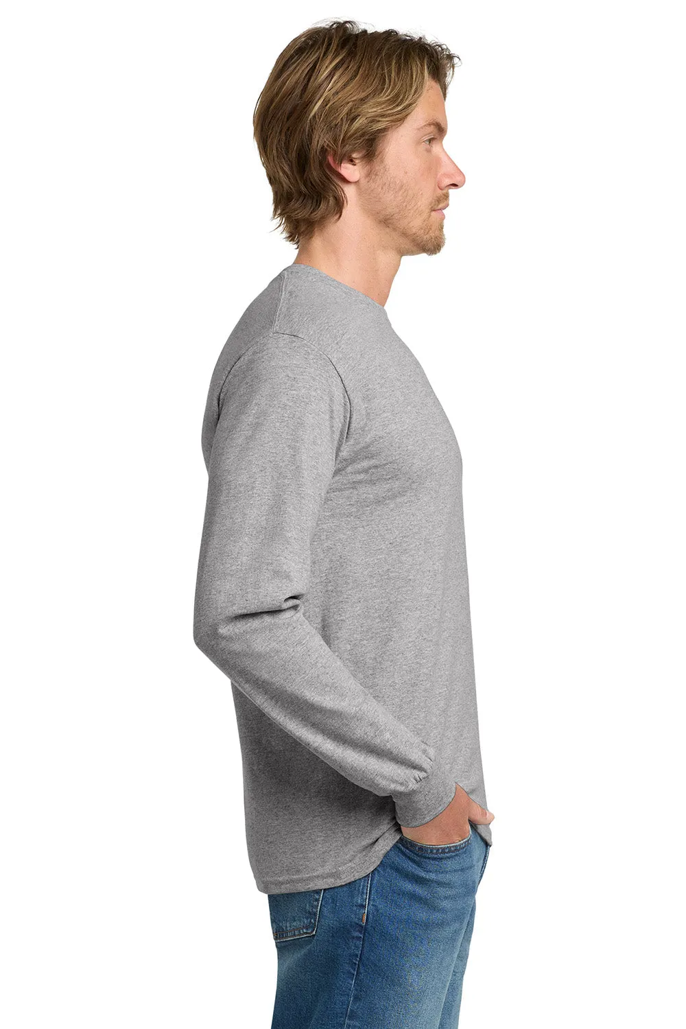 Gildan Mens Long Sleeve Crewneck T-Shirt - Sport Grey