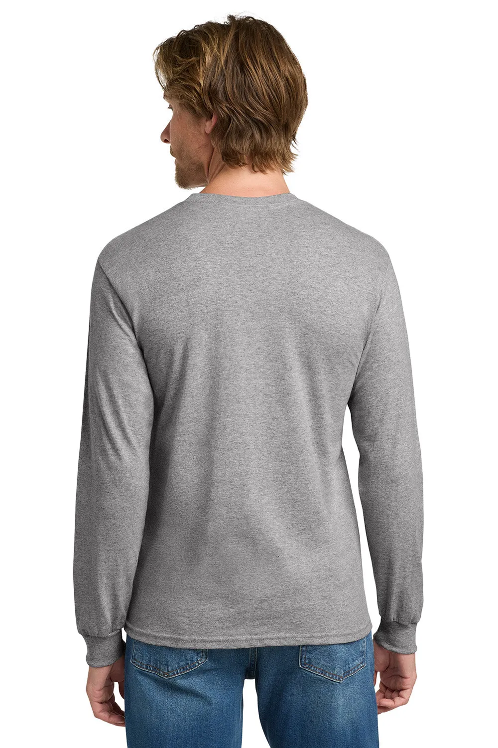 Gildan Mens Long Sleeve Crewneck T-Shirt - Sport Grey