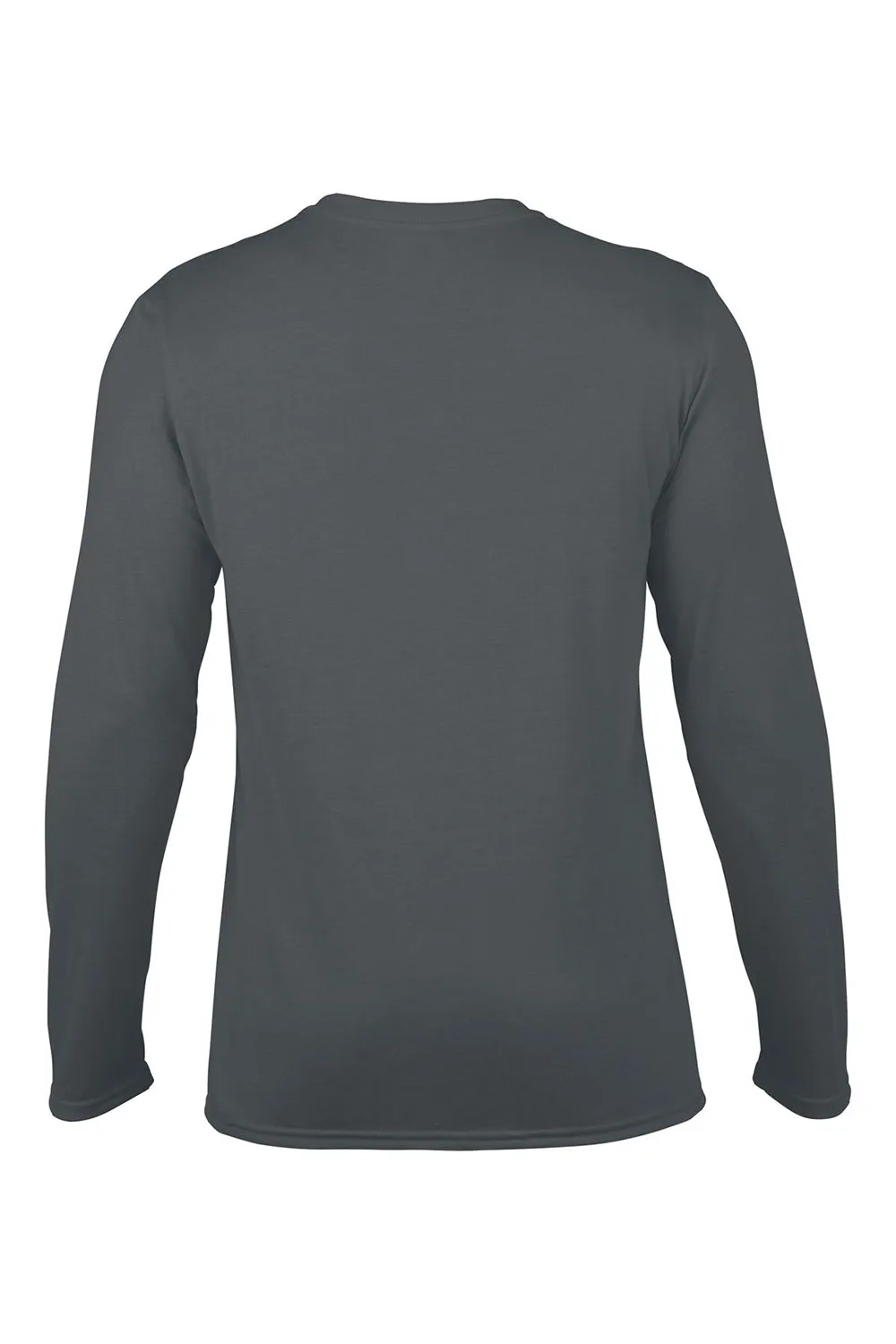 Gildan Mens Performance Jersey Moisture Wicking Long Sleeve Crewneck T-Shirt - Charcoal Grey