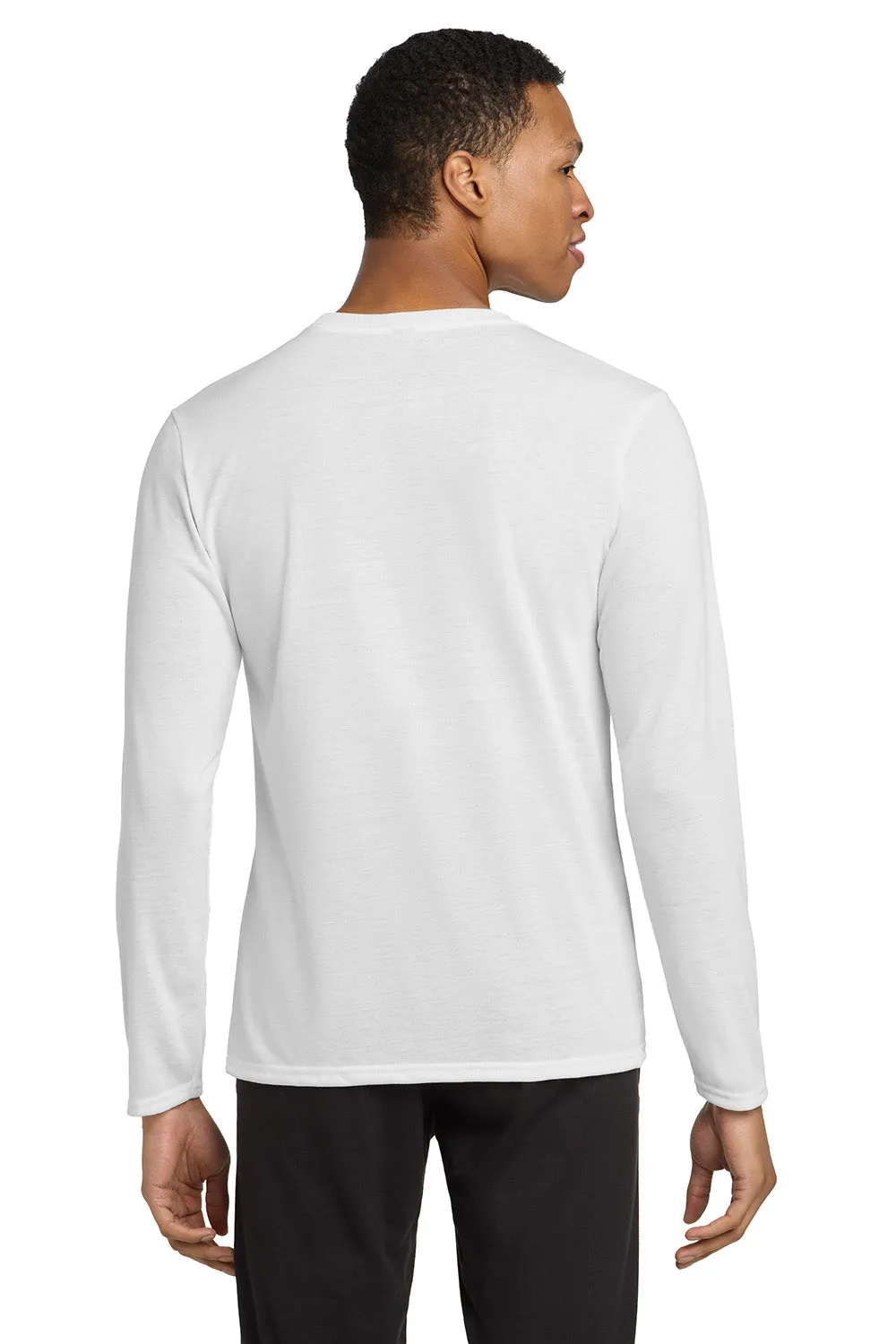 Gildan Mens Performance Jersey Moisture Wicking Long Sleeve Crewneck T-Shirt - White