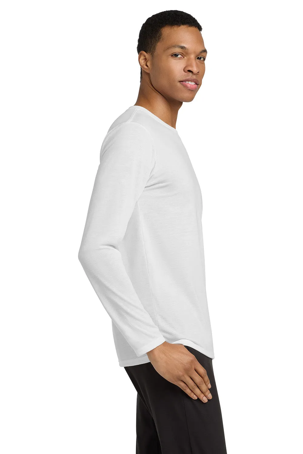 Gildan Mens Performance Jersey Moisture Wicking Long Sleeve Crewneck T-Shirt - White