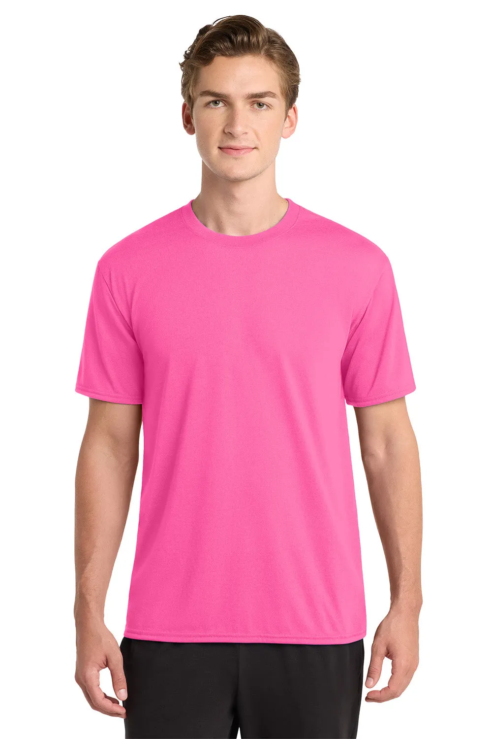 Gildan Mens Performance Jersey Moisture Wicking Short Sleeve Crewneck T-Shirt - Safety Pink