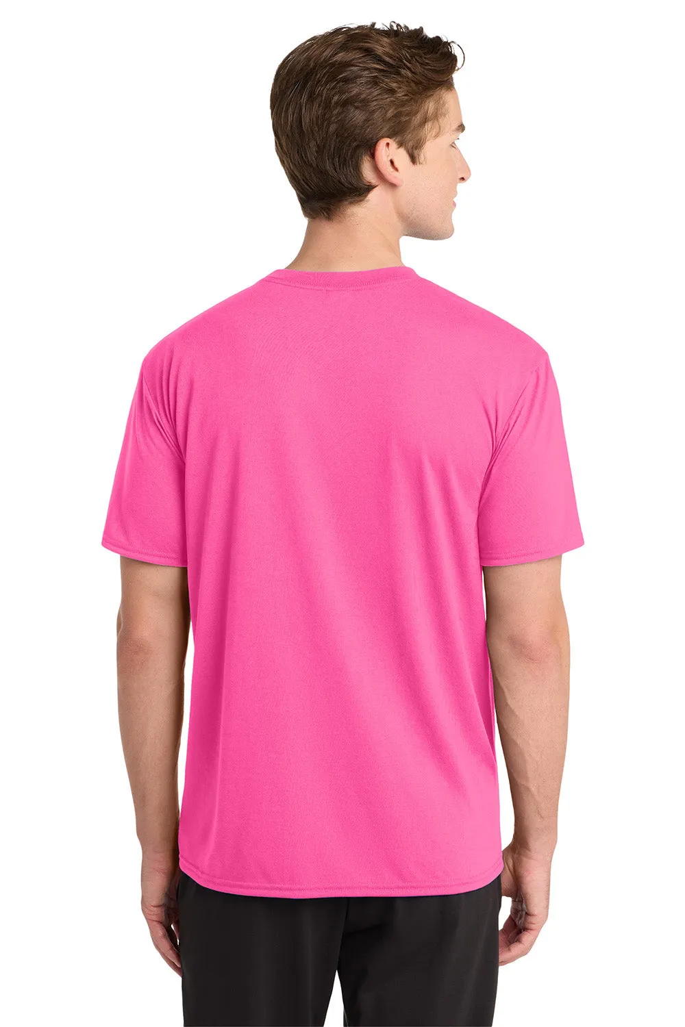 Gildan Mens Performance Jersey Moisture Wicking Short Sleeve Crewneck T-Shirt - Safety Pink