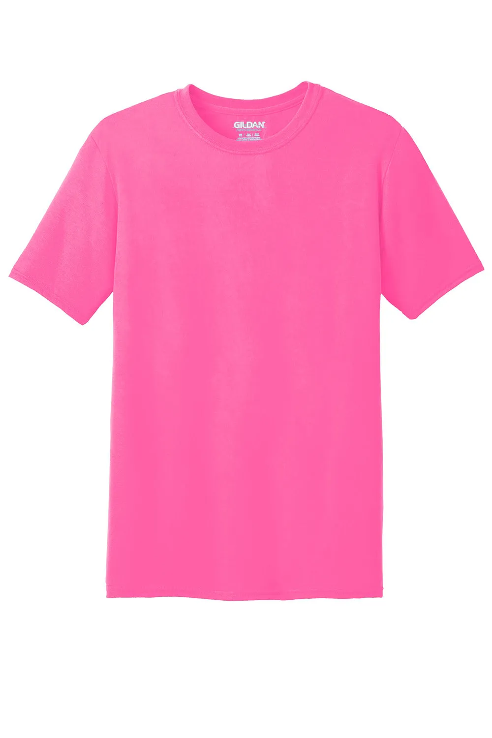 Gildan Mens Performance Jersey Moisture Wicking Short Sleeve Crewneck T-Shirt - Safety Pink