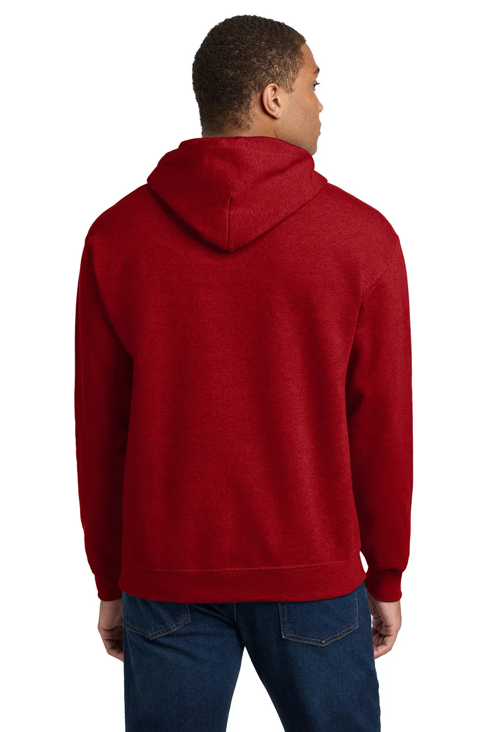 Gildan Mens Pill Resistant Hooded Sweatshirt Hoodie w/ Pouch Pocket - Antique Cherry Red