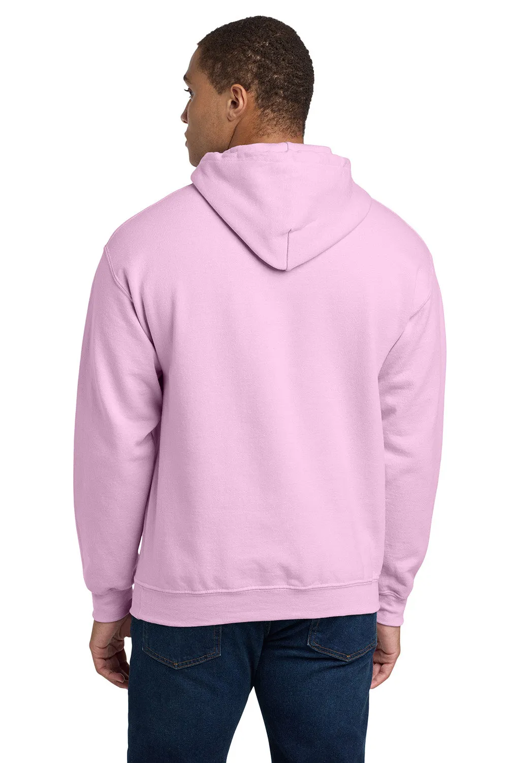 Gildan Mens Pill Resistant Hooded Sweatshirt Hoodie w/ Pouch Pocket - Light Pink