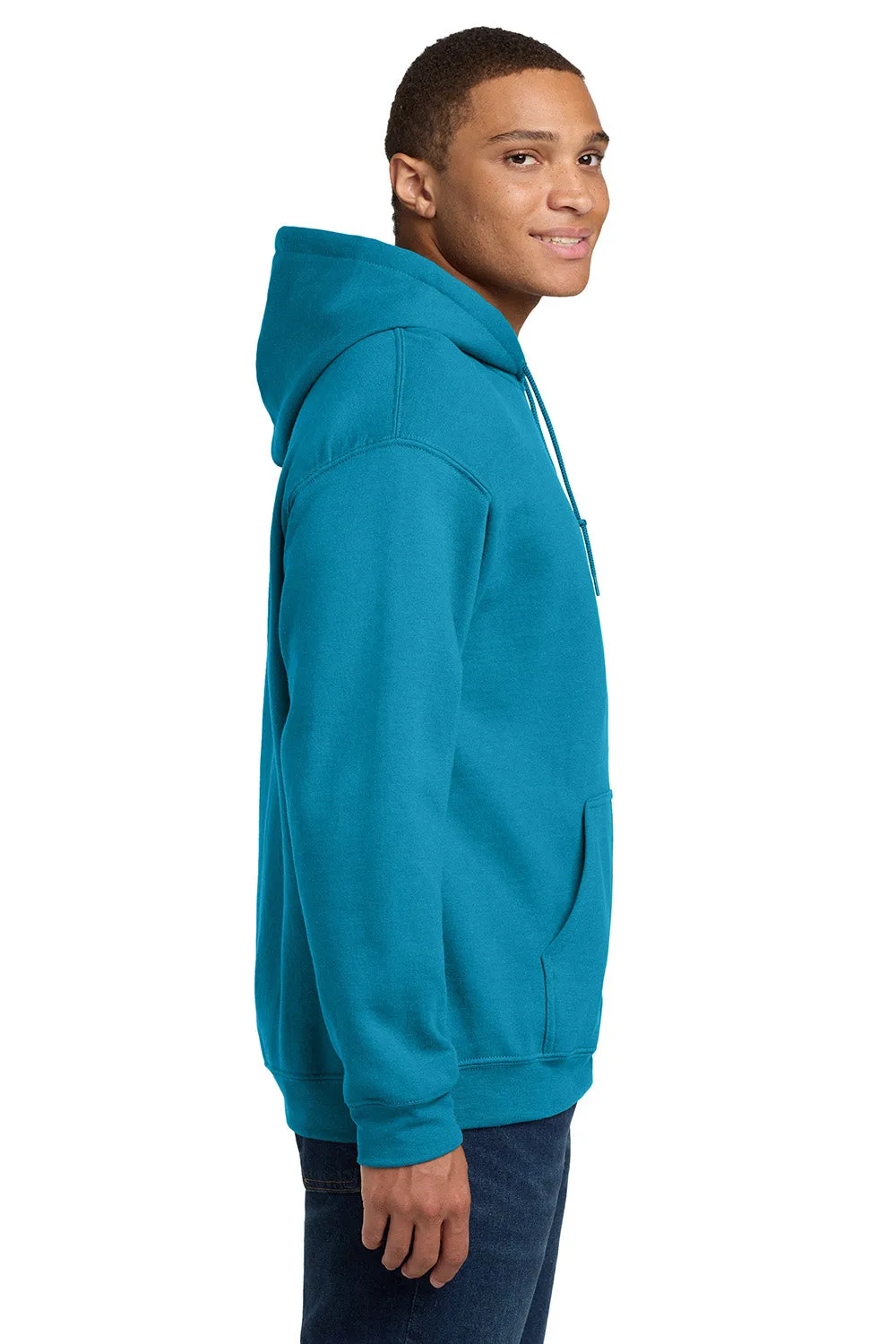 Gildan Mens Pill Resistant Hooded Sweatshirt Hoodie w/ Pouch Pocket - Sapphire Blue
