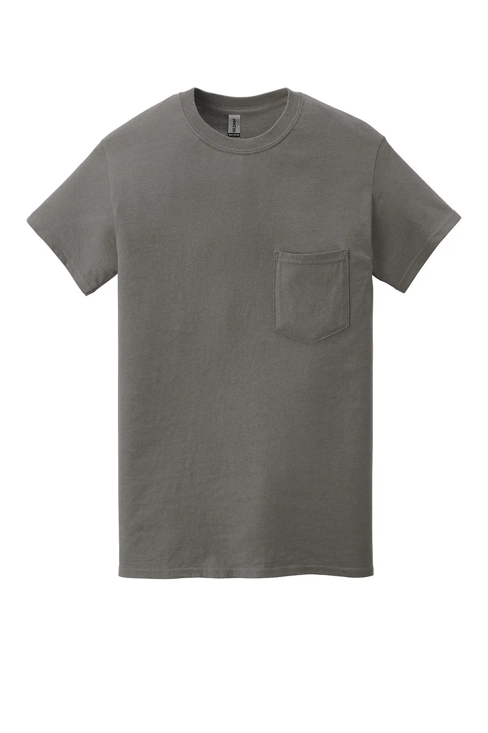 Gildan Mens Short Sleeve Crewneck T-Shirt w/ Pocket - Charcoal Grey