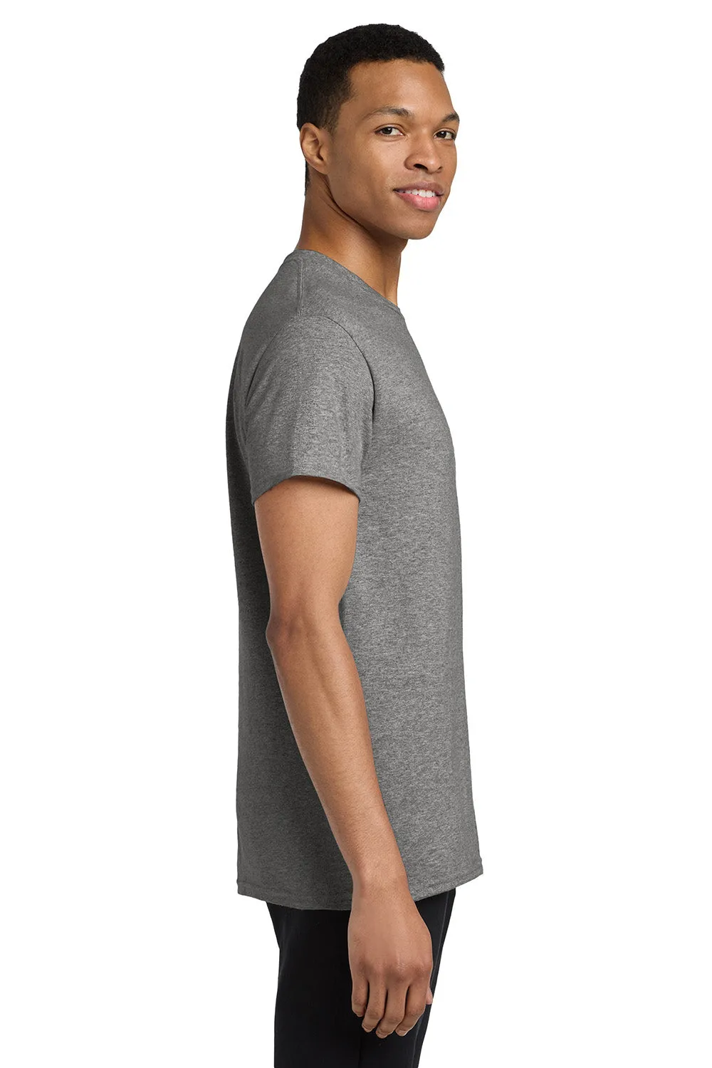 Gildan Mens Short Sleeve Crewneck T-Shirt w/ Pocket - Heather Graphite Grey